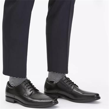 CLARKS  MENS  SHOE - BLACK LEATHER